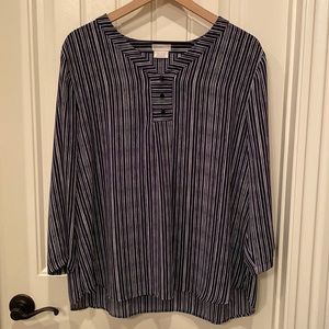 Blue Striped Van Heusen Blouse XL